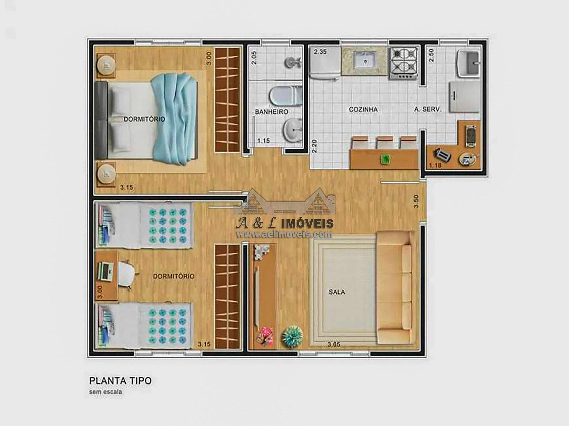 Apartamento à venda com 2 quartos, 53m² - Foto 4